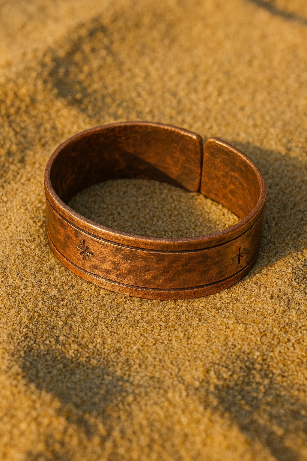 50mm wide C-clamp solid copper pipe bracelets