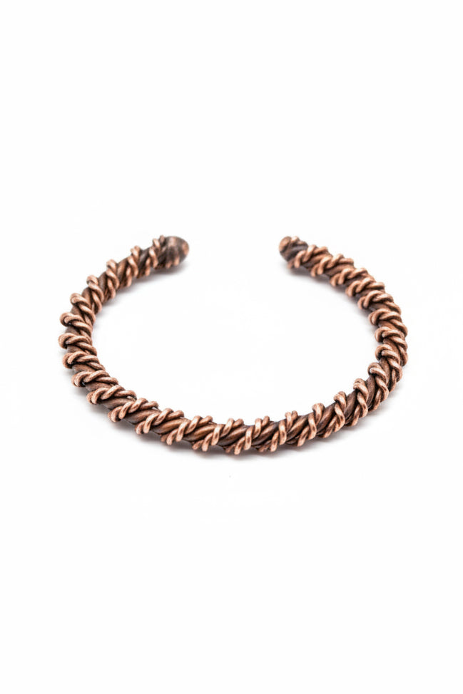 Double Twist Copper Bracelet