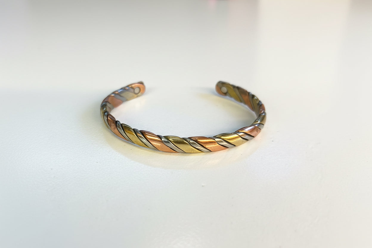 Twisted Copper Bracelet - With Magnets