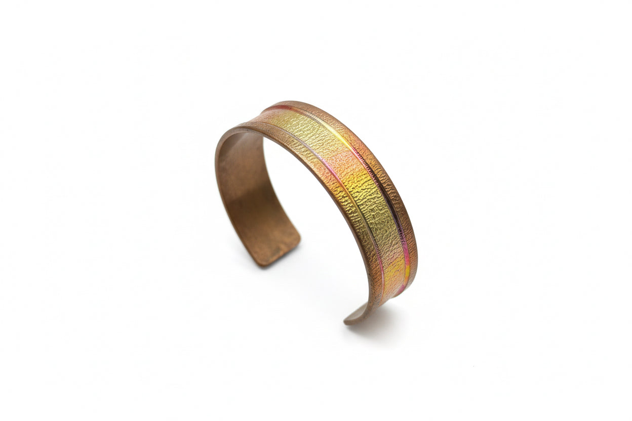 Premium Handmade Copper Bracelet Tempered colour added