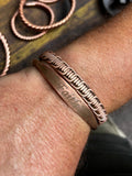 Elegant Handmade Faith Engraved Copper Bracelet