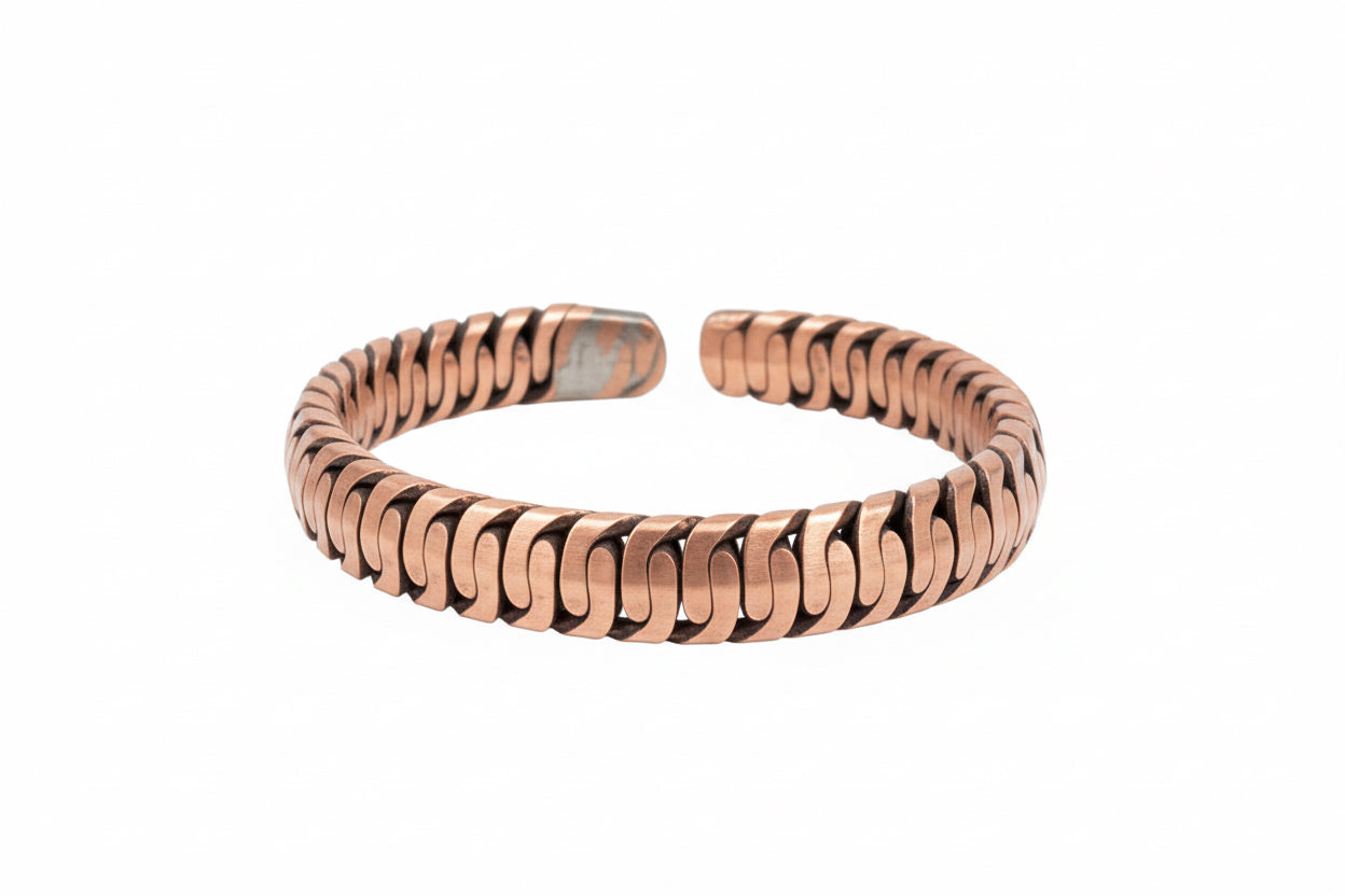 Handmade Copper  Braided Bracelet - Ocean Ripple