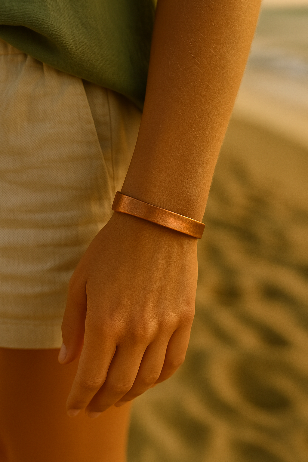 C Clamp copper Bracelet concave Australian hand made