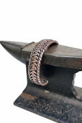 Premium Handmade Copper Braided Bracelet - Big Viking hammer cuff.