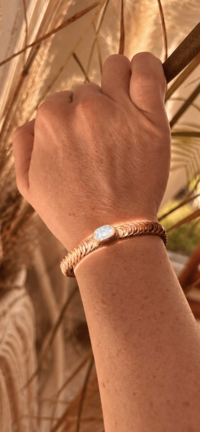 Copper twisted opal Aussie Handmade Bracelet.