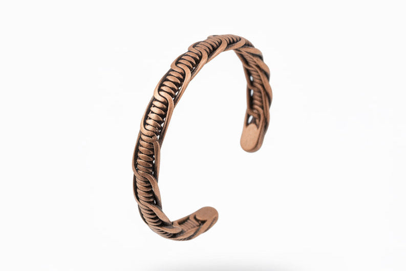 Premium Handmade Copper Bracelet- Barbed Wire weave