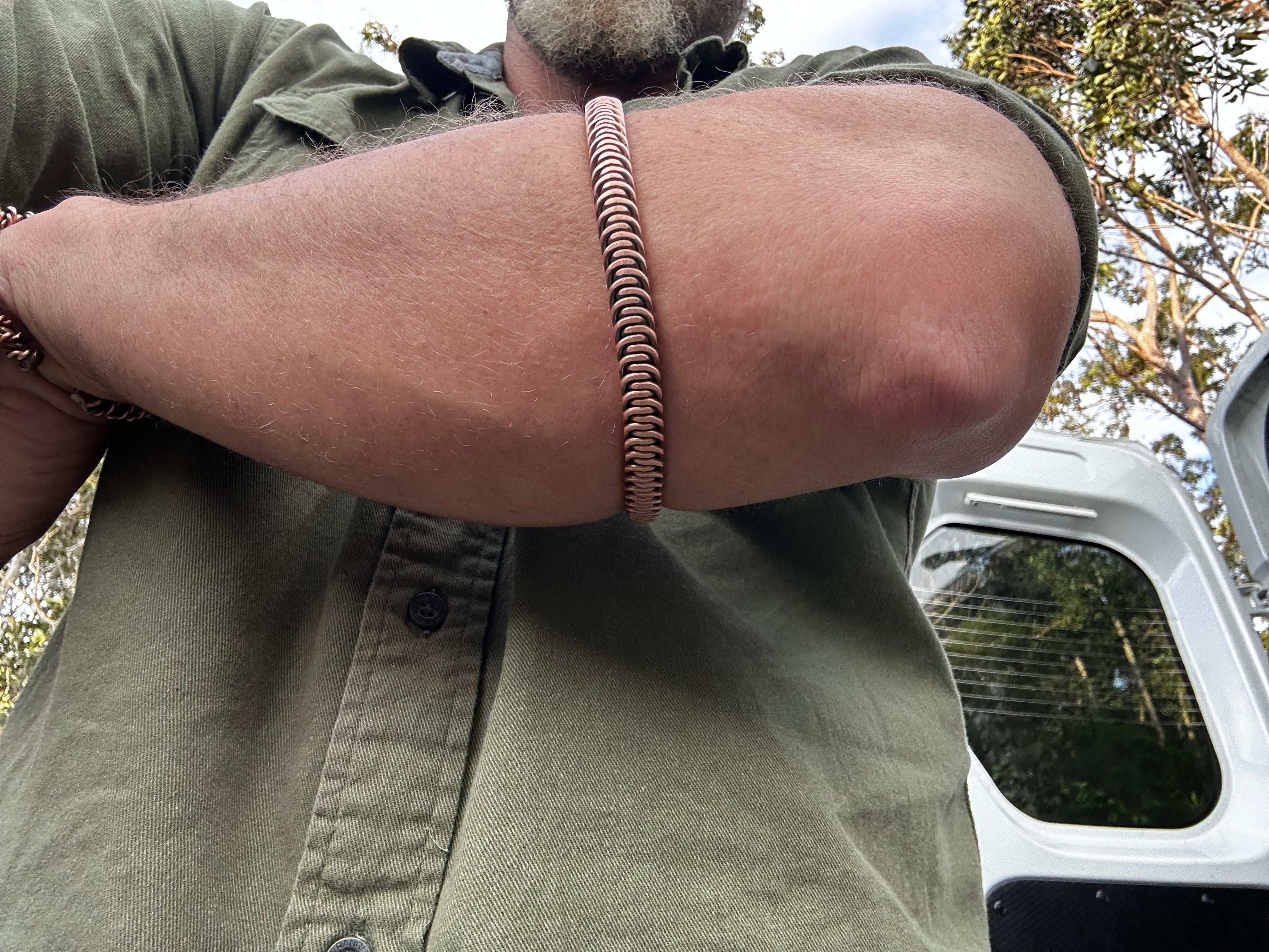 Handwoven Copper Armband – Custom Made