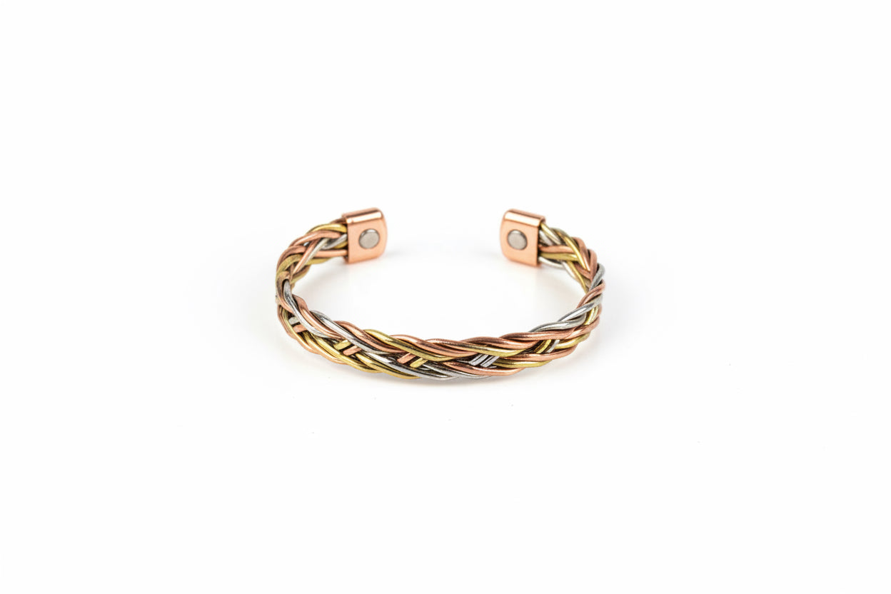 Braided Handmade Copper Bracelet - With Magnets