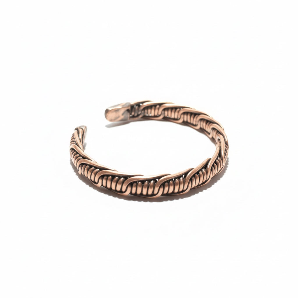 Premium Handmade Copper Bracelet- Barbed Wire weave